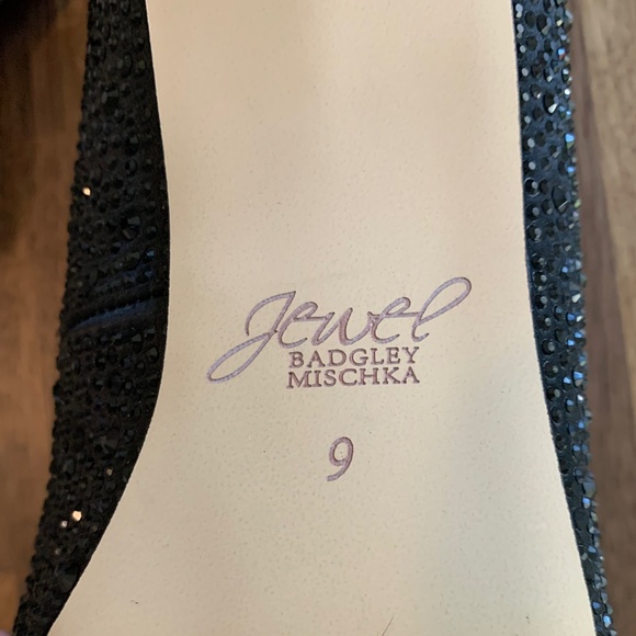 Black Rhinestone Jewel Bagdley Mischka Heels - Picture 14 of 15